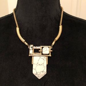 Gold/White Statement Necklace